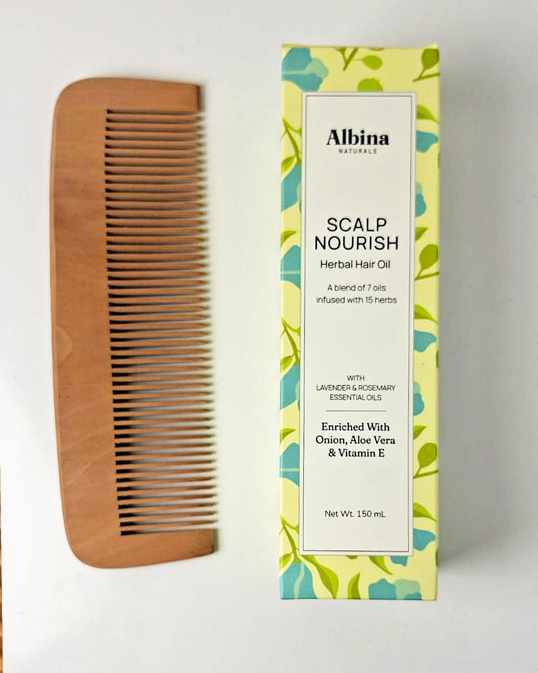 Hair Oil + Wooden Comb duo